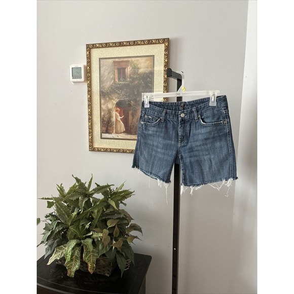 7 For All Mankind Pants - 7 For All Mankind Cutoff Shorts Blue Jean Denim 5 Pockets Design Women's 30